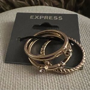 Express Goldtone Stacking Rings NWT